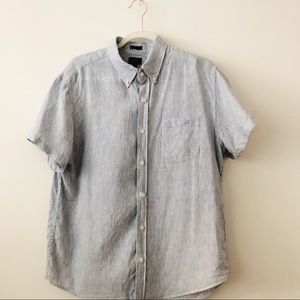 J. Crew Linen Short Sleeve Button-Down Shirt, L